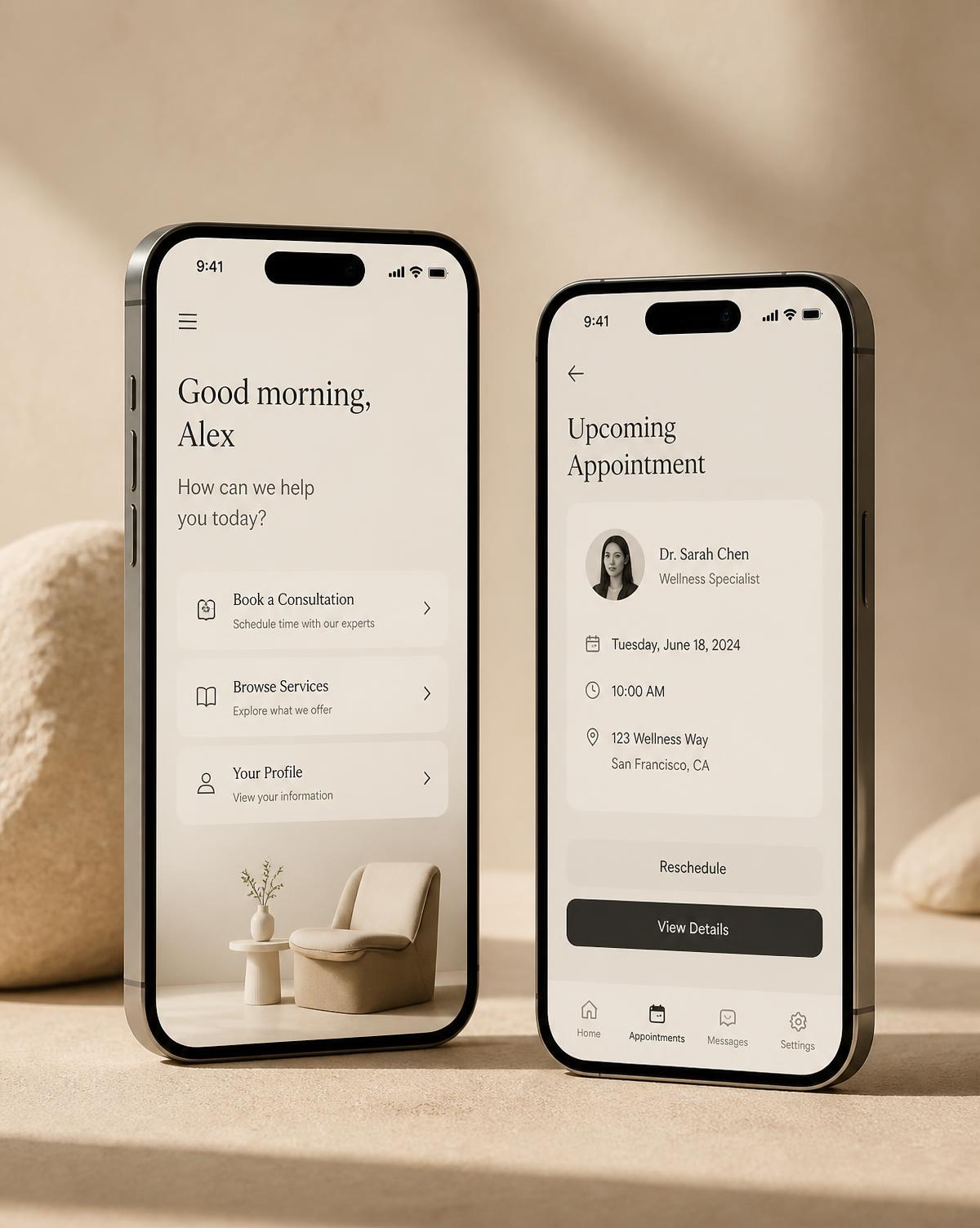 UX/UI and web design: website, landing page and app interface screens